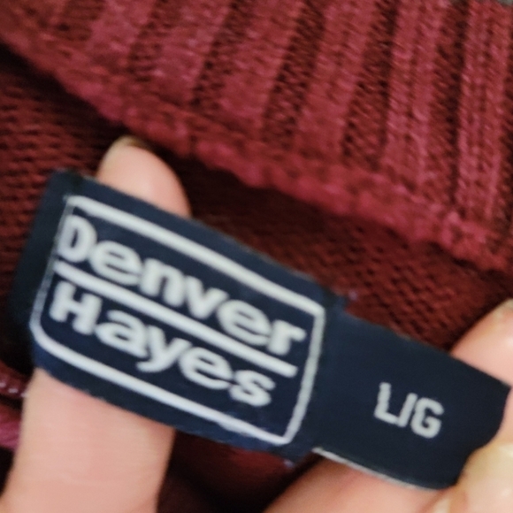 Denver Hayes Pull Over Ribbed Sweater Size Large in Maroon - Picture 8 of 10